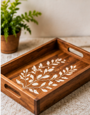 Wooden serving tray