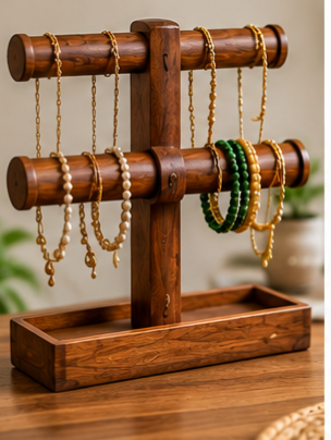 Wooden jewellery holder