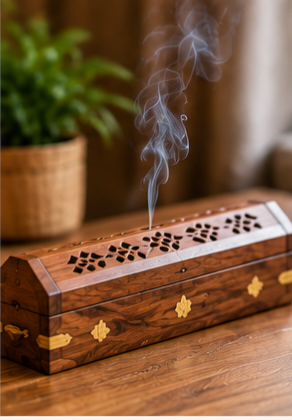 Wooden incense holder