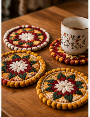 Woolen coasters (set)