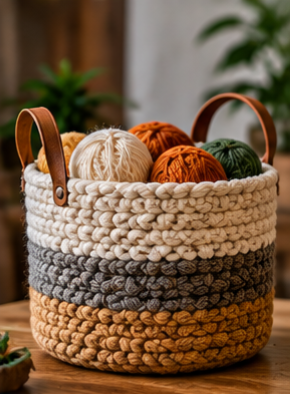 Woolen storage basket