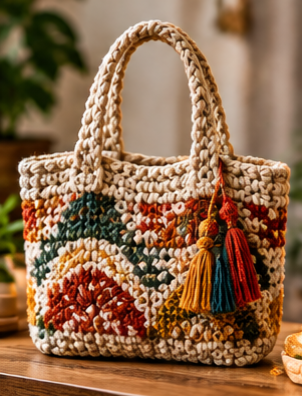 Woolen handbag