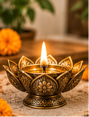 Brass diya