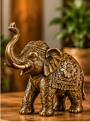 Metal elephant figurine