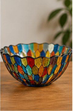 Decorative glass bowl